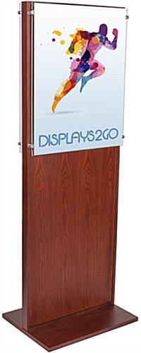 Double-Sided Mahogany Poster Holder, Sturdy Base Double-Sided Mahogany Poster Holder, Wooden Construction