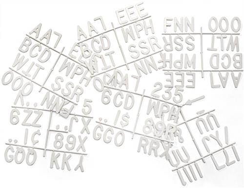 This 3" letter set includes numbers and symbols 3" Letter Set