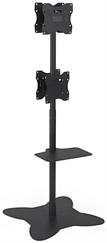 Height Adjustable Quad TV Stand Black Quad TV Stand