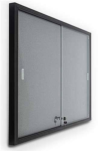 This Aluminum Frame Bulletin Board Has Sliding Glass Doors That Open Easily For Frequent Updating Aluminum frame bulletin board with sliding tempered glass doors