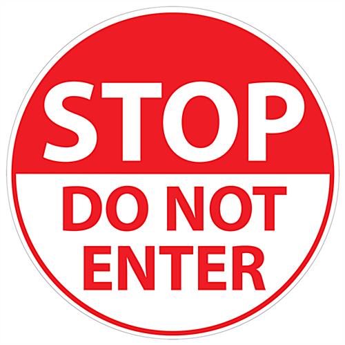 No Entry Floor Decal Features Adhesive Backer 12" x 12" no entry floor decal