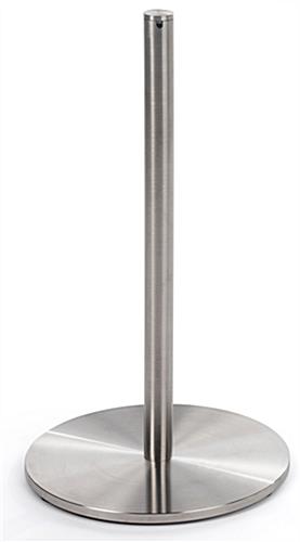 6-Stanchion Silver Low Profile Barrier Set for Museums Single Post of the 6-Stanchion Silver Low Profile Barrier Set