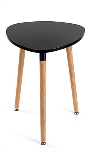 Low Triangular Side Table with Glossy Finish Black low triangular side table
