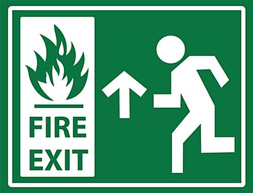 Place this Non-Slip Stick on Fire Exit Safety Sign in High Traffic Areas 24" x 18" non-slip stick on fire exit safety sign
