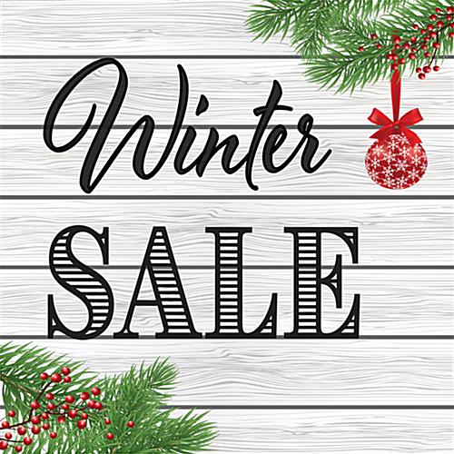 24" x 24" Square "Winter Sale" Floor Decal with Cottage Theme 24" x 24" square "Winter Sale" floor decal with traditional theme