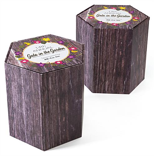 Economy Branded Cardboard Stools Set of Two Hexagon shaped economy branded cardboard stools