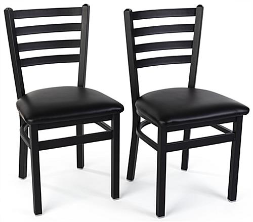 These Steel Side Chair Have a Contemporary Flair Steel side chair with ladder-back design
