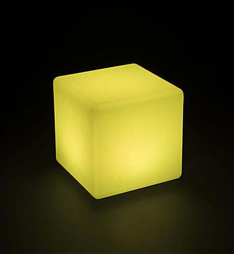 Light Up Cube Table Stool with 16 Different Colors Light Up Cube Table Stool in Yellow Light