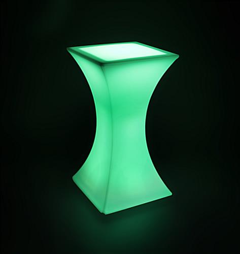 LED Hourglass Pub Table with 16 Color Options Green LED Hourglass Pub Table