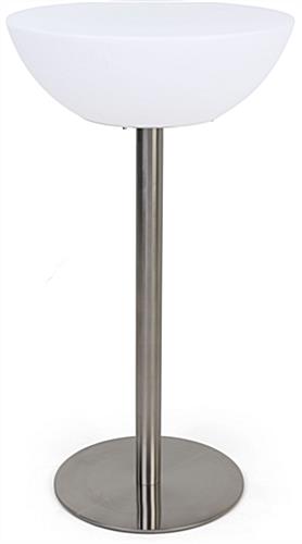 This Half-Moon LED Cocktail Table with Modernize You Bar or Club Decor Half-moon LED cocktail table with 23.5" top
