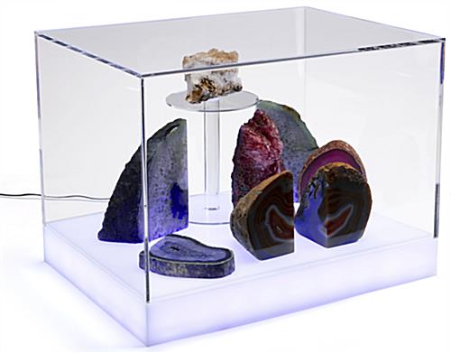 This Countertop LED Collectables Display Case is Great for Museums Countertop led collectables display case made of clear acrylic