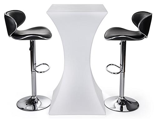 Hourglass LED Pub Table Set is Water Resistant Water Resistant Hourglass LED pub table set