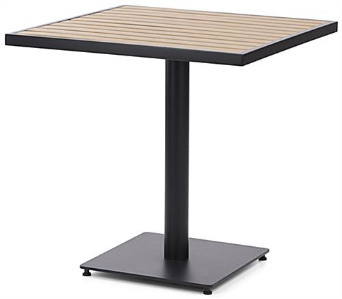 Outdoor Patio Dining Table w/ 30"h Round or Square Table, Outdoor Rated - Natural Outdoor patio dining table with self standing placement