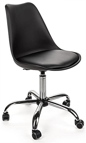 Front Shot of Molded Wheeled Office Chair Molded Wheeled Office Chair with Padded Seat