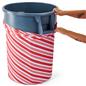 Candy cane stretch trash can cover is easy to apply