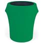 Kelly Green spandex trash can covers fits 55 gallon waste barrels