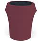 Burgundy spandex trash can covers fit 55 gallon waste barrels