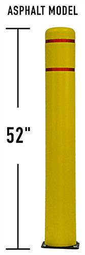 This Yellow 52" Flexible Traffic Bollard Will Help Protect Vehicles in Parking Lots from Damage Yellow 52 inch flexible traffic bollard with red reflective tape
