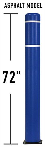 This Blue 72" Flexible Parking Bollard is Easy to Install Blue 72 inch flexible parking bollard with HDPE material