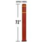 Red 72 inch flexible parking bollard with steel base