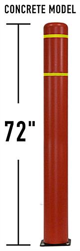 This Red 72" Spring Base Parking Post Delineates When Hit by Vehicle Red 72 inch spring base parking post with steel base