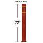 Red 72 inch spring base parking post with steel base