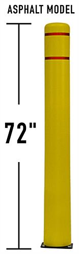 This Yellow 72" Flexible Parking Bollard is Great for Busy Parking Lots Yellow 72 inch flexible parking bollard with HDPE material