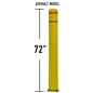 Yellow 72 inch flexible parking bollard with HDPE material