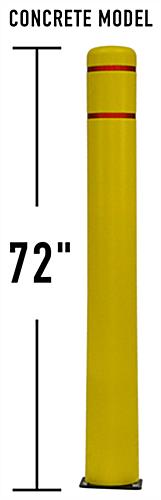 This Yellow 72" Spring Base Parking Post Delineates When Hit With Vehicle Yellow 72" spring base parking post with steel base