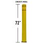 Yellow 72" spring base parking post with steel base