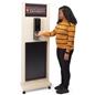 Chalkboard sanitizer station with an automatic gel sanitizing dispenser