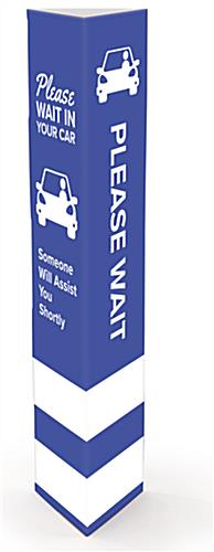 Place These Social Distance Printed Bollard Sleeves on Existing Poles to Convey Health Notice Social distance printed bollard sleeves with curbside pickup message