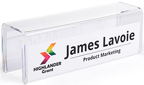 Acrylic Partition Name Plate Display - Customize with Your Own Title Tags Acrylic partition name plate display with custom graphics