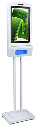 This Digital Hand Sanitizer Floor Kiosk is Perfect for Hotel Lobbies to Keep Guests Protected Digital hand sanitizer floor kiosk with free standing 45 inch pole height