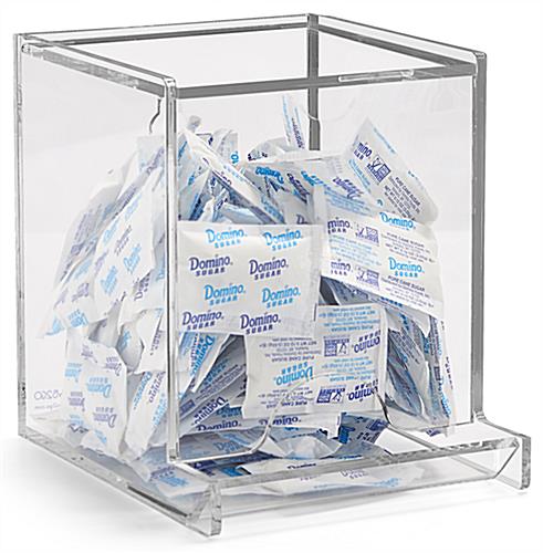 Use This Single Use Packet Dispenser To Display Individual Sized Items Clear acrylic single use packet dispenser
