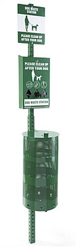 This Dog Waste Station is the Ideal Solution for Pet Parks Dog waste station constructed of green aluminum