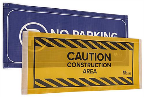Use This Personalized Barrier Sign to Brand Your Portable Plastic Barricade Custom printed barrier sign