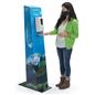 Custom cardboard sanitizer floor dispenser ships flat
