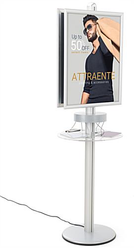 Phone Charger Kiosk with Andodized Aluminum Construction Silver Phone Charger Kiosk