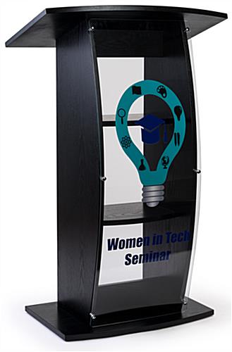 UV Printed Clear Replacement Panel for FLCT Series Lecterns – Customize with your Own Logo! UV printed clear replacement panel for FLCT series lecterns with custom artwork