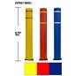 52 inch flexible traffic bollard offered in three color options