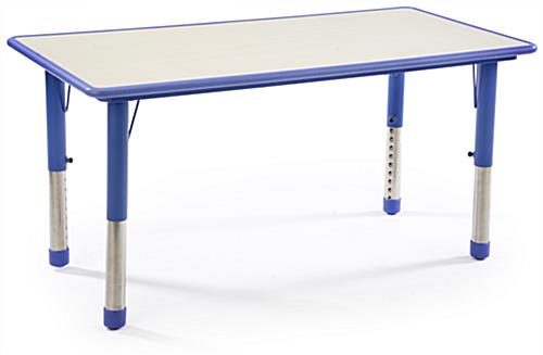 Blue Height Adjustable Kids Table Features Bright Primary Color Blue Height Adjustable Kids Table Features Bright Primary Color