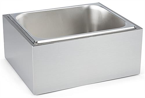 This Countertop Ice Bin has a Great Industrial Look Which Complements Any Decor Countertop ice bin with removable stainless steel tray