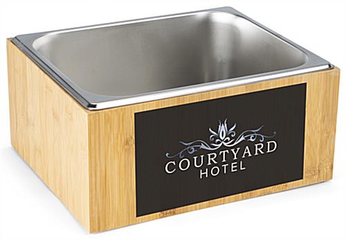 This Personalized Bamboo Ice Pan Is a Great Company Advertising Opportunity Personalized bamboo ice pan with full color graphics