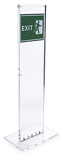 Indoor Acrylic Totem Exit Sign Set with 3 Insert Options Indoor acrylic totem exit sign set includes 3 insert options