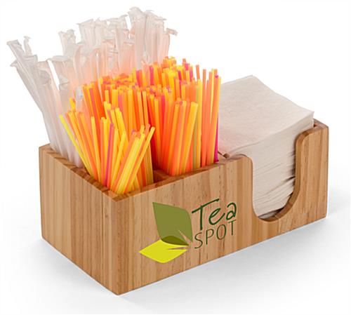 Pine Bar Napkin Caddy - Restaurant Must-Have Pine bar napkin caddy straw organizers