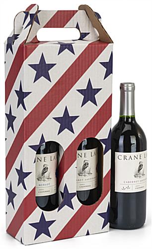 This American Flag Pre-Printed Cardboard Wine Carrier is Great for Summer BBQs Stars and stripes pre-printed cardboard wine carrier