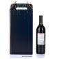 Blue happy new year pre-printed cardboard wine carrier is sold in a package of 25