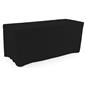 Black trade show table throws