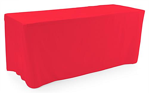 These Trade Show Table Throws Offer Coverage for 6 Foot Long Tabletops Red trade show table throws